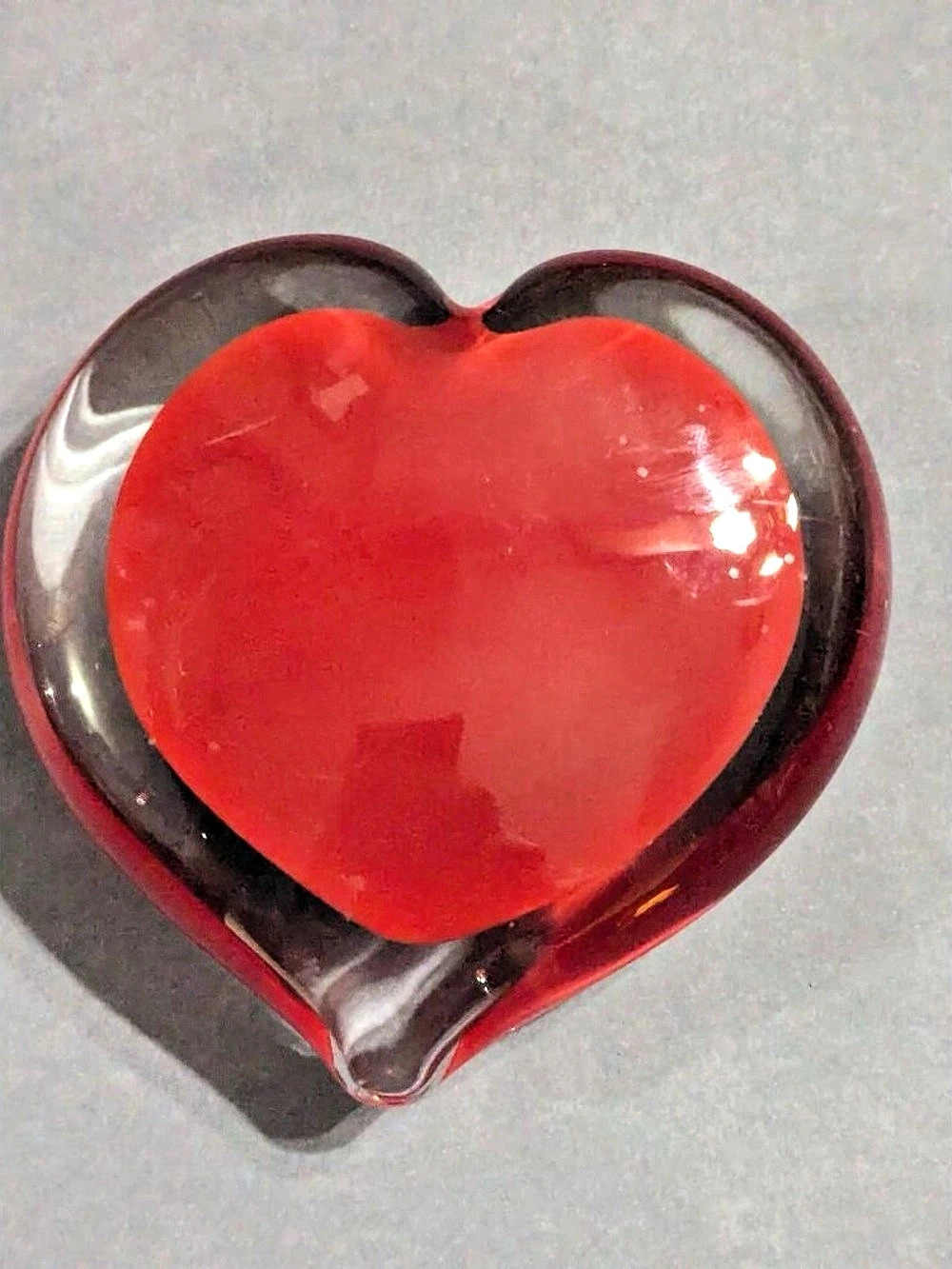 Red & Black Heart Glass Art